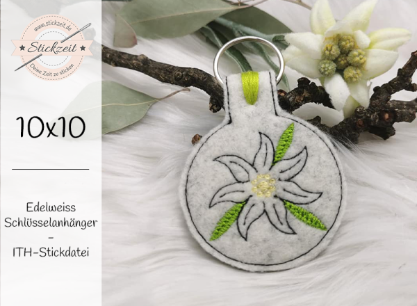 Edelweiss Schlüsselanhänger - ITH-Stickdatei